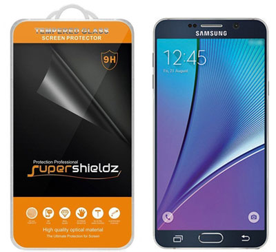 3 Supershieldz® Samsung Galaxy Note 5 Tempered Glass Screen Protector, Ballistics Glass 0.3mm 9H Hardness Anti-Scratch, Anti-Fingerprint, Bubble Free -Crystal Clear [1-Pack]- Retail Packaging [Lifetime Warranty]