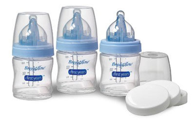 4. The First Years 3 Pack Breastflow Bottle