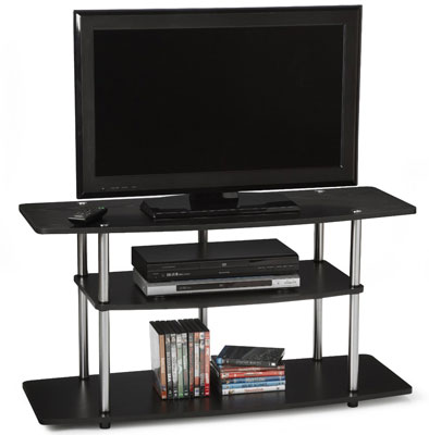 8. Convenience Concepts Designs2Go Wide 3-Tier TV Stand – Black