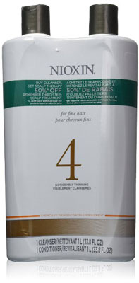 8. Nioxin System 4 Cleanser & Scalp Therapy for Fine Treated Hair Duo Set, 33.8 oz for each bottle