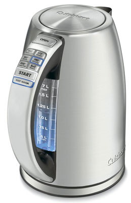 2. Cuisinart CPK-17 Perfec Temp 1.7 litter Stainless Steel Cordless Electric Kettle