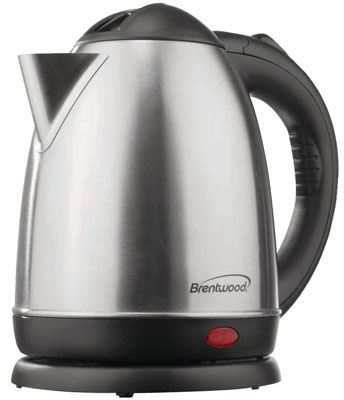 9.Brentwood KT-1780 Electric Cordless Tea Kettle, 1.5 Litre Brushed Stainless Steel