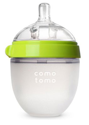 1. Comotomo Natural Feel Baby Bottle, Green, 5 Ounces, Top 10 Best Baby Bottles for Breastfeeding Reviews
