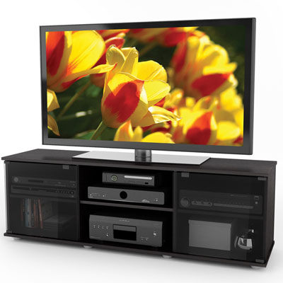 6. Sonax FB-2600 Fiji 60-Inch TV Component Bench, Ravenwood Black
