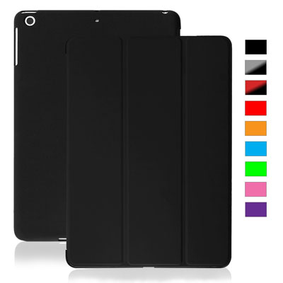 6. KHOMO iPad Mini / Mini 2 Retina / Mini 3 Case - DUAL Black Super Slim Cover with Rubberized back and Smart Feature (Built-in magnet for sleep / wake feature) For Apple iPad Mini Tablet