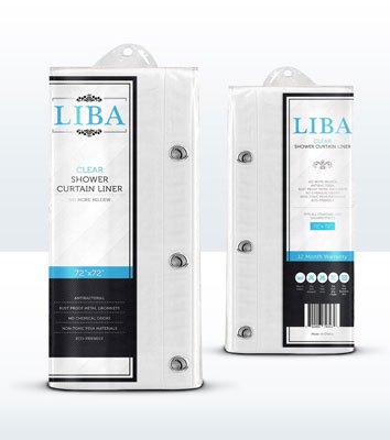 2. 72 x 72 Clear LIBA PEVA Anti-microbial Shower Liner