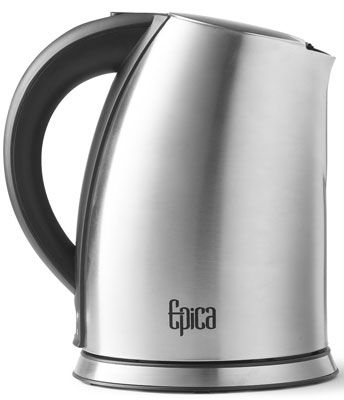 6. Epica 1.75 quart Cordless Electric Stainless steel kettle