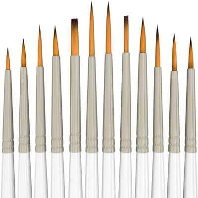 9. Detail Paint Brush Set - 12 Miniature Brushes for Fine Detailing & Art Painting