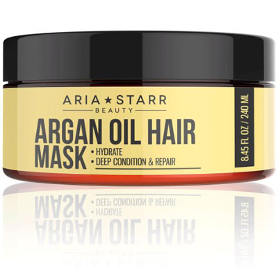 5. Aria Starr Argan Oil Restorative Mask Repair Hair Treatment - Best Professional Moisturizer & Deep Conditioner For Damaged, Dry, Brittle, Curly, Frizzy, Color Treated & Natural Hair