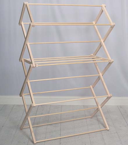 17. Wooden Clothes Drying Rack 