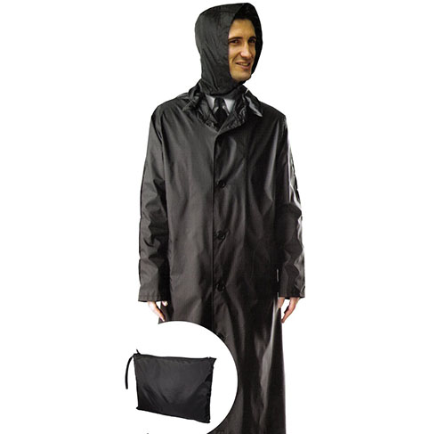 #17. Mens 100% Nylon Long Raincoat 