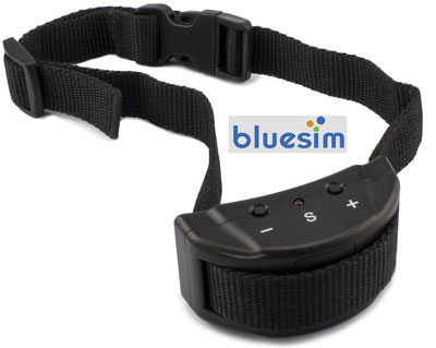 8. Bluesim® Best Anti-Bark Dog Collar Training System with Several Adjustable Sensitivity Control Levels