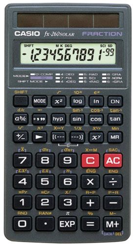 8. Casio fx-260 SOLAR Scientific Calculator