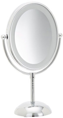 1. Conair Reflections LED Red Lighted Collection Mirror, Polished Chrome Finished, Top 10 Best LED Makeup Mirror in 2022 Reviews