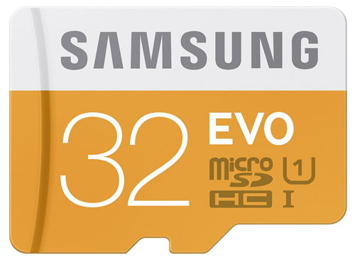 2. Samsung 32GB EVO Class 10 Micro SDHC
