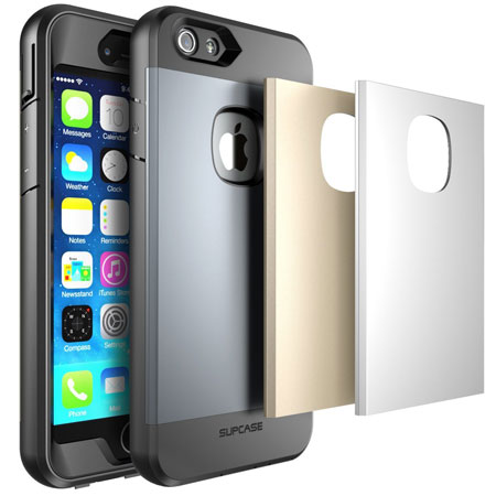 3.iPhone 6s Case, SUPCASE Apple iPhone 6 Case Water Resistant Full-body Protection Heavy Duty Case With Built Screen In Protector and 3 Interchangeable Covers(Space Gray/Silver/Gold),Dual Layer Design/Impact Resistant Bumper