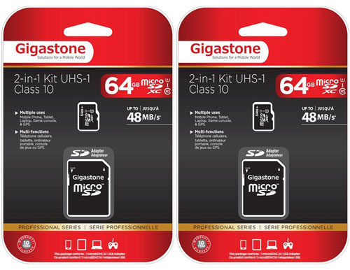 15. Gigastone MicroSDXC 64GB