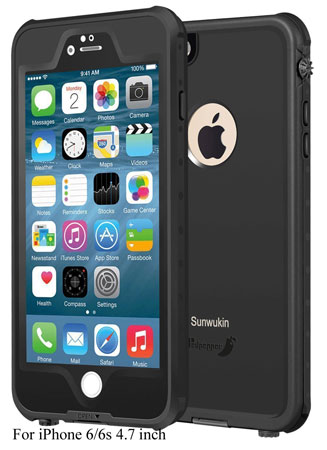 8. SunWukin Best Waterproof Case for iPhone 6S/6 4.7 Inch [New Arrival] Underwater Shockproof Snowproof Dirtproof Protection Cover for 4.7 inches [Black]
