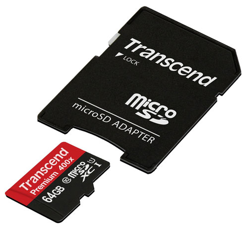 12. Transcend 64GB MicroSDXC Card