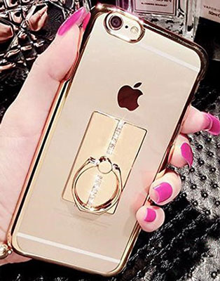 8. The iPhone 6 Plus Case iPhone 6S Plus 5.5 Inch Case Super Start Soft Slim 360 Degree Rotating Ring Stand Cover for iPhone 6 Plus And iPhone 6S Plus Gold