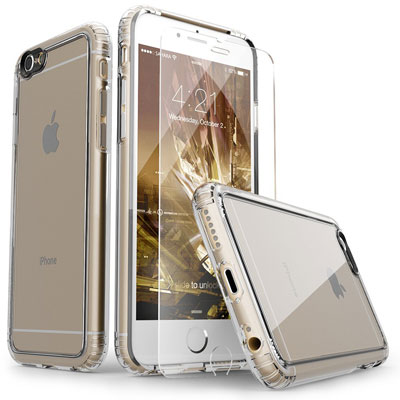 15. The iPhone 6 Case Clear and Glass Screen Protector Slim Apple iPhone 6 Plus And 6S Plus Sahara Case