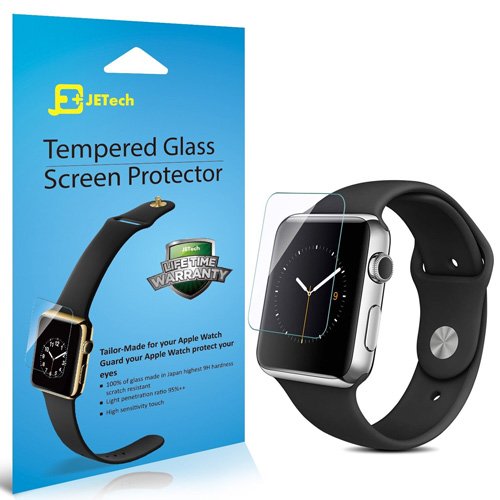 3.JETech 2-Pack 42mm iWatchPremium Tempered Glass Screen Protector