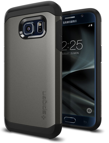 #3.Galaxy S7 Case, Spigen® [Tough Armor] HEAVY DUTY [Gunmetal] EXTREME Protection / Rugged but Slim Dual Layer Protective Case for Samsung Galaxy S7 (2016) - (555CS20018)