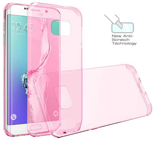 #9. S7 Edge Case, Profer[Anti-Scratches] And [Drop Protection) Soft TPU Gel [Ultra Slim] Premium Flexible Soft Bumper Rubber Protective Case Cover For Samsung Galaxy S7 Edge (Pink)