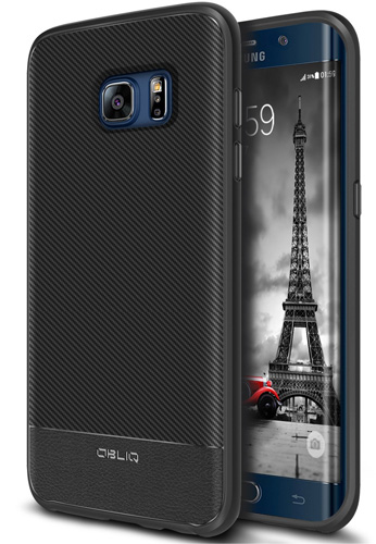 #3. Galaxy S7 Edge Case, OBLIQ[Flex Pro][Carbon] Premium PU Leather Slim Fit Form Fitting Protective Cover For Galaxy S7 Edge(2016)