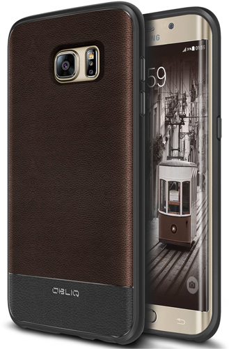 #2. Galaxy S7 Edge Case, OBLIQ [Flex Pro][Espresso] Premium PU Leather Slim Fit Form Fitting Dual Layer Protective Cover For Samsung Galaxy S7 Edge(2016)
