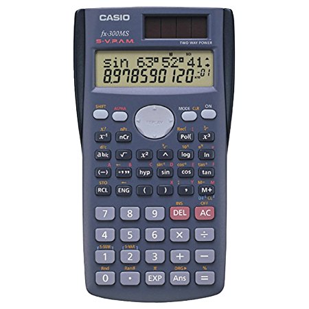 3. Casio FX-300MS scientific calculator, black