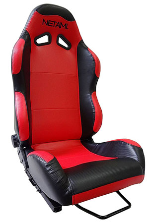 9. NETAMI NT-5101 Racing Seat with Carbon Fiber Texture Red/Black 