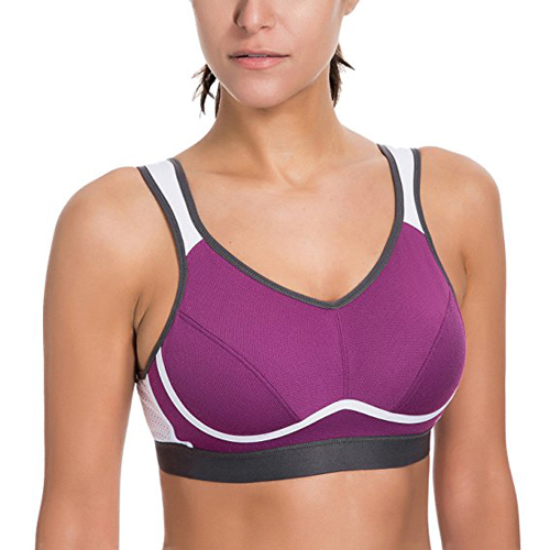 2. SYROKAN WOMEN’S HIGH IMPACT SUPPORT BOUNCE CONTROL PLUS SIZE WORKOUT SPORTS BRA