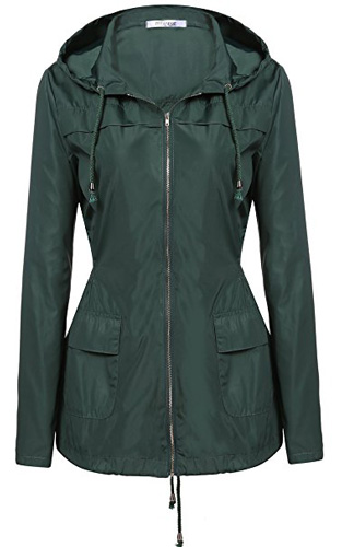 12. Meaneor Women's Rainwear Outdoor Raincoat 