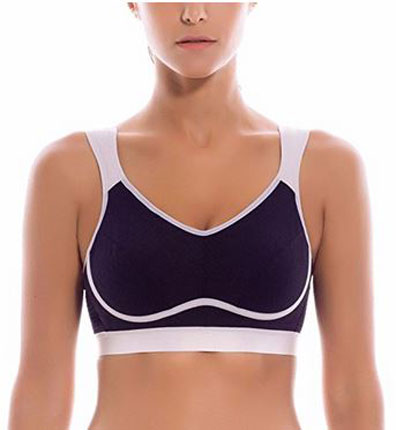 3. SYROKAN Women's High Impact Support Bounce Control Plus Size Workout Sports Bra 