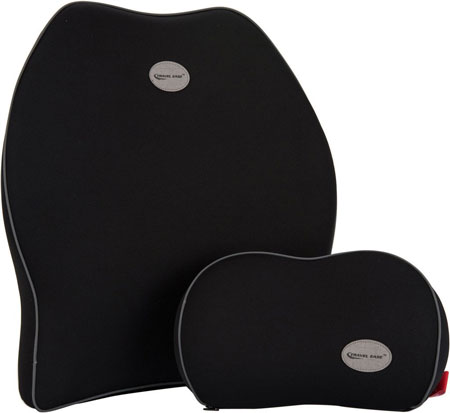 9. The Travel Ease Premium Memory Car Lumbar Cushion and Neck Pillow Kit