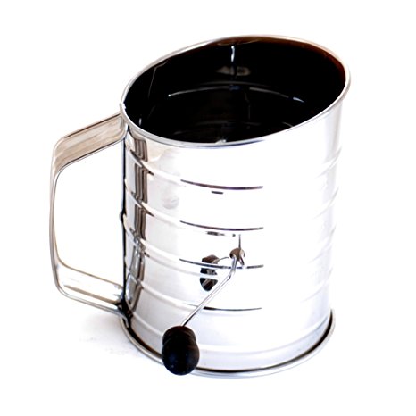 2. Norpro 3-Cup Stainless Steel Rotary Hand Crank Flour Sifter 
