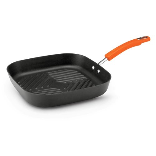 8. Rachael Ray Hard Anodized II Nonstick Dishwasher Safe 11-Inch Deep Square Grill Pan