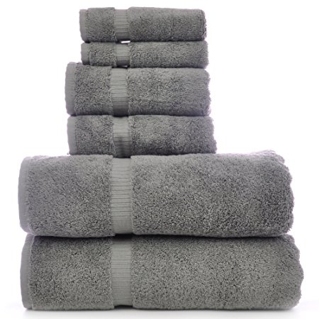 5. Chakir Turkish Linen Luxury Hotel & Spa Towel Turkish Cotton Bath Towel Bundle, gray