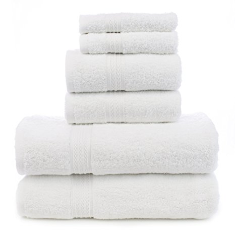 4. Chakir Turkish Linen Soft Touch Linen Terry Cloth Towel Set, White