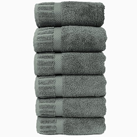 10. Bare cotton Turkish Cotton Hand Towels - Gray - Piano - Set of 6