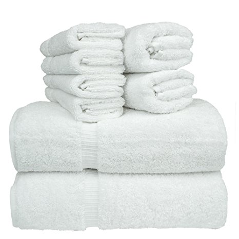 3. Chakir Turkish Linen 8-Piece Turkish Cotton Towel Set 