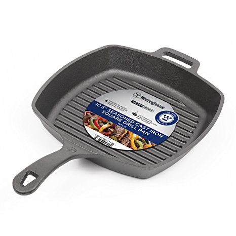 10. Westinghouse WFL75 Select Series Seasoned Cast Iron 10 1/2 Inch Square Grill Pan