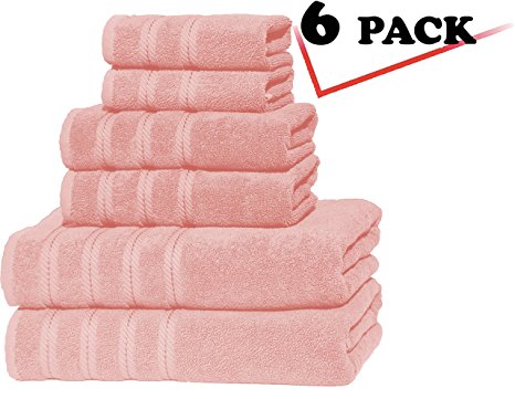 10. American Soft Linen Premium, Luxury Hotel & Spa, 6 Piece Towel Set, light salmon