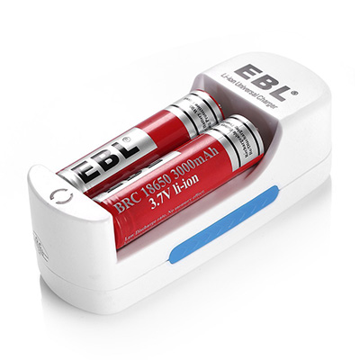 8. EBL 18650 Lithium Rechargeable Batteries & Li-ion Charger